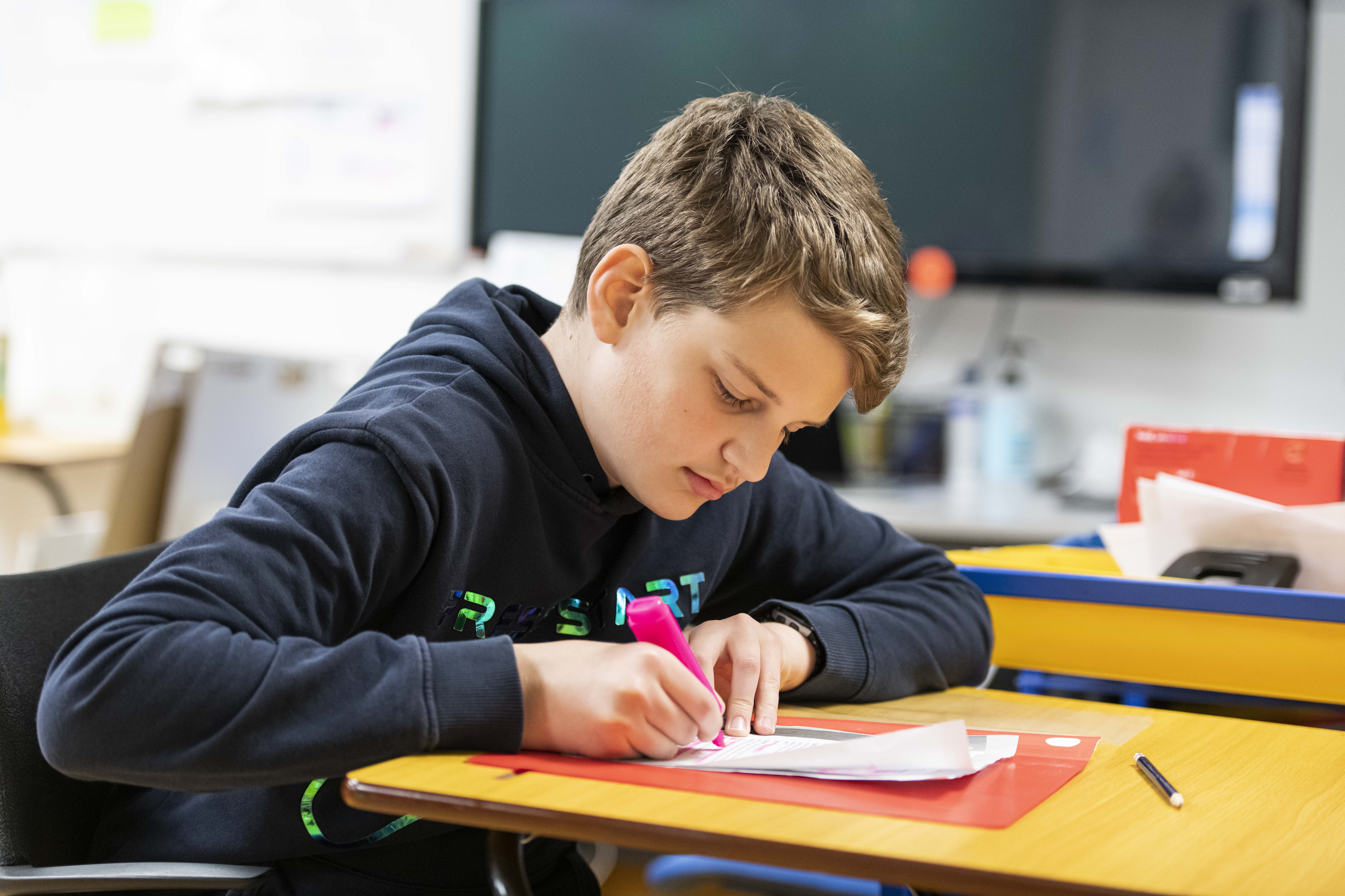 Student studying and revising for exams
